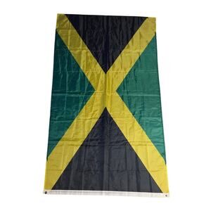 Jamaica National Flag 5x3 FT Black Green Gold Banner with Grommets